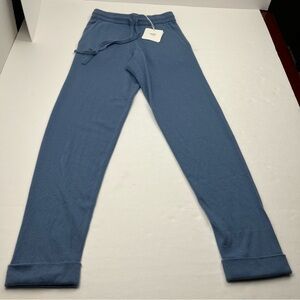 Arch4 Baby Goat Luxury 100% Cashmere Kingston Pant Ocean Blue Womens Size XS NEW